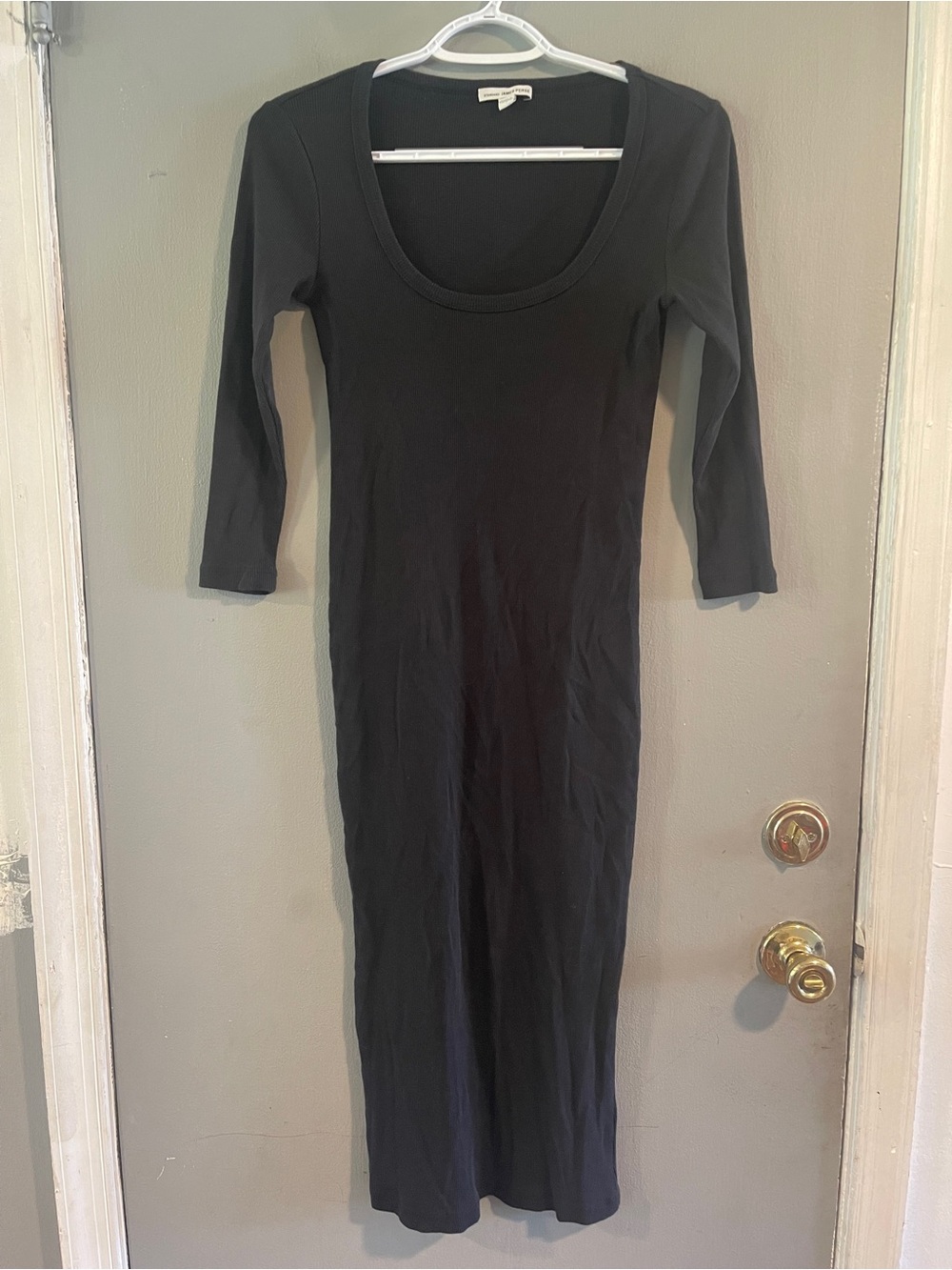 James Perse Ribbed 3/4 Sleeve Bodycon Dress Size 1 (S)